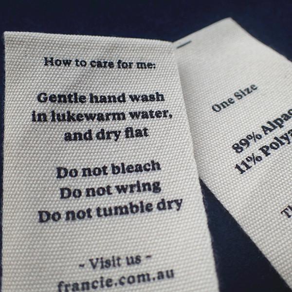 Quality Sustainable OEM Polyester Screen Printing Clothing Labels for sale