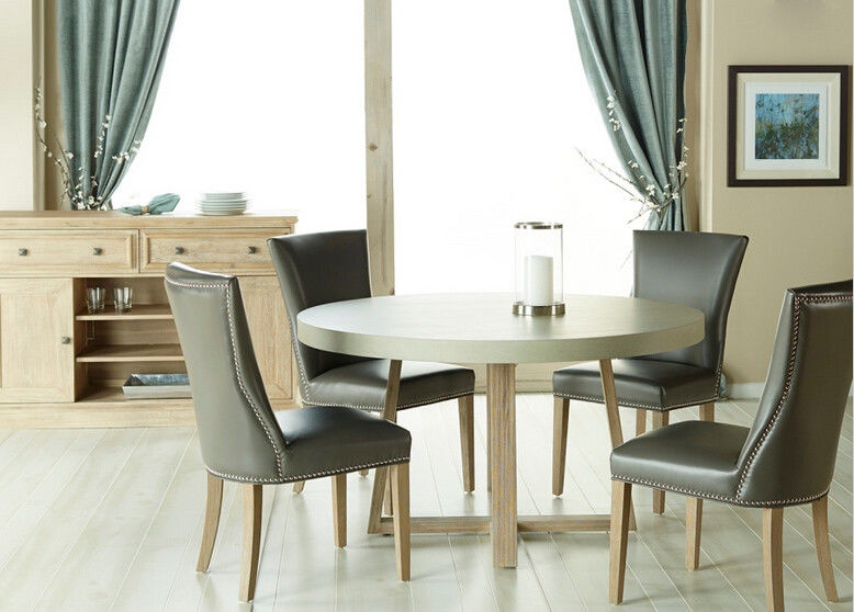 Customize chair dining genuine leather dining chair grey leather chairs restaurant, dinning room set furniture.