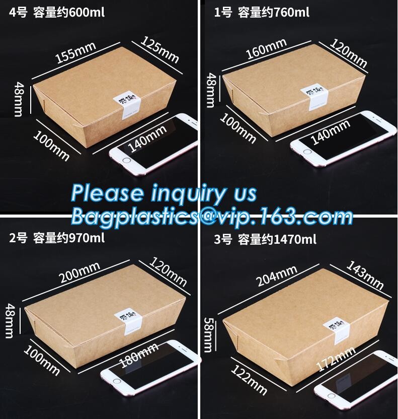 Cheap Cardboard foldable kraft paper lunch box with window,Lunch noodle fast food kraft paper box by customized logo pri