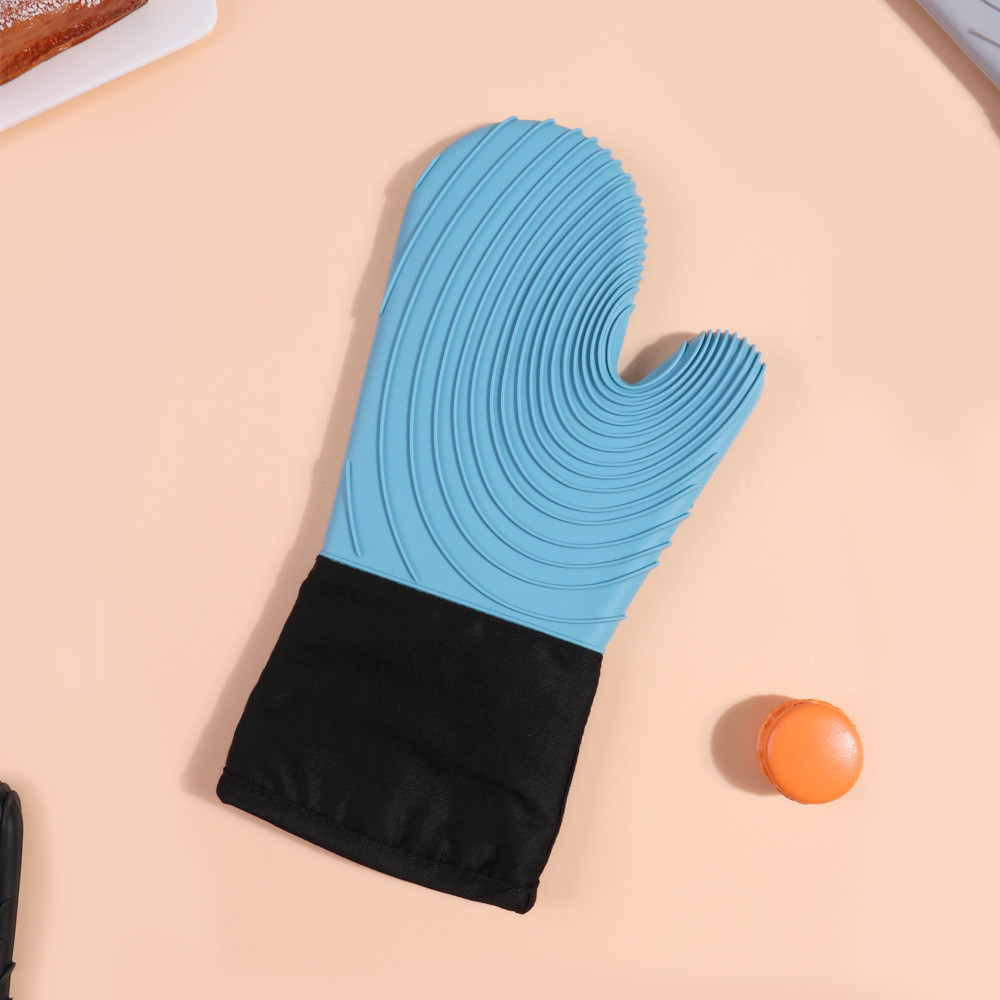 Silicone Oven Mitts Pair BBQ Gloves Heat Resistant Silicone Grilling Gloves Silicone Kitchen Utensil Baking Gloves