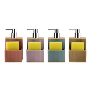 China Kitchen Utensil Caddy With 2N1 Sand Stone Soap Dispenser And Chrome ABS Pump Head on sale