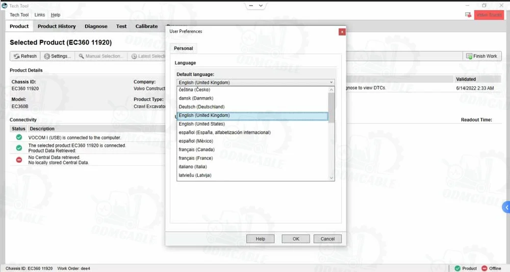 VOCOM 2 88894000 VOCOM II PTT 2.8.150 Tech Tool Laptop CF53 ACPI 2024 Development Version