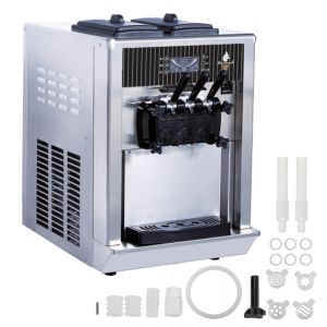 Commercial Soft Serve Ice Cream Making Machine with 6 Quart Capacity and English