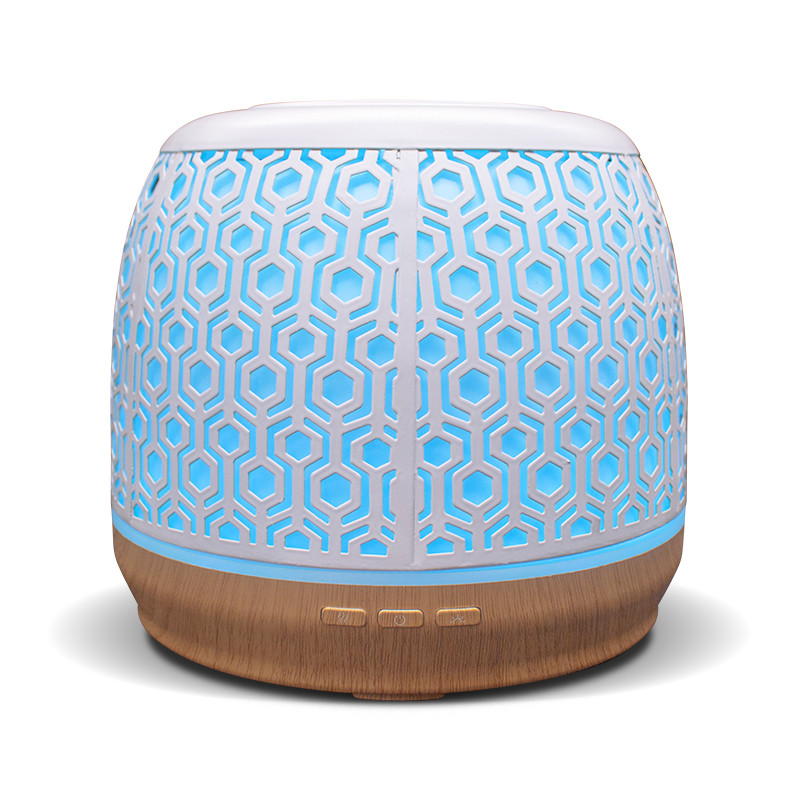500ML Essential Oil Diffuser Big Capacity Iron Metal Ultrasonic With Colorful Light