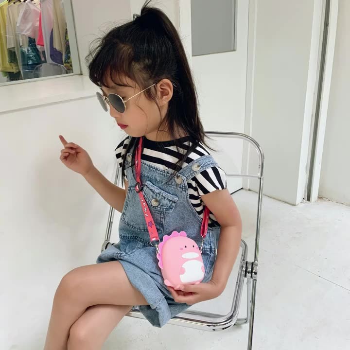Little Girls Boys Purse Bag Toddler Crossbody Bag Dinosaur Crossbody Purse For Kids Pop Purse Bag Pencil Pouch Case Bag