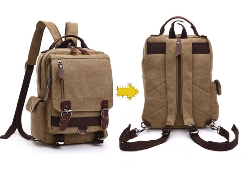 Slim Trendy Travel Backpack School Bag For College Students Vintage Style