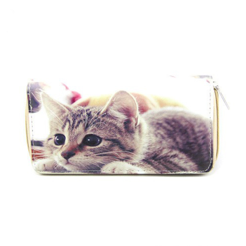 Customized Slim Floral Print PU Leather Credit Card Holder with Customized Color Design