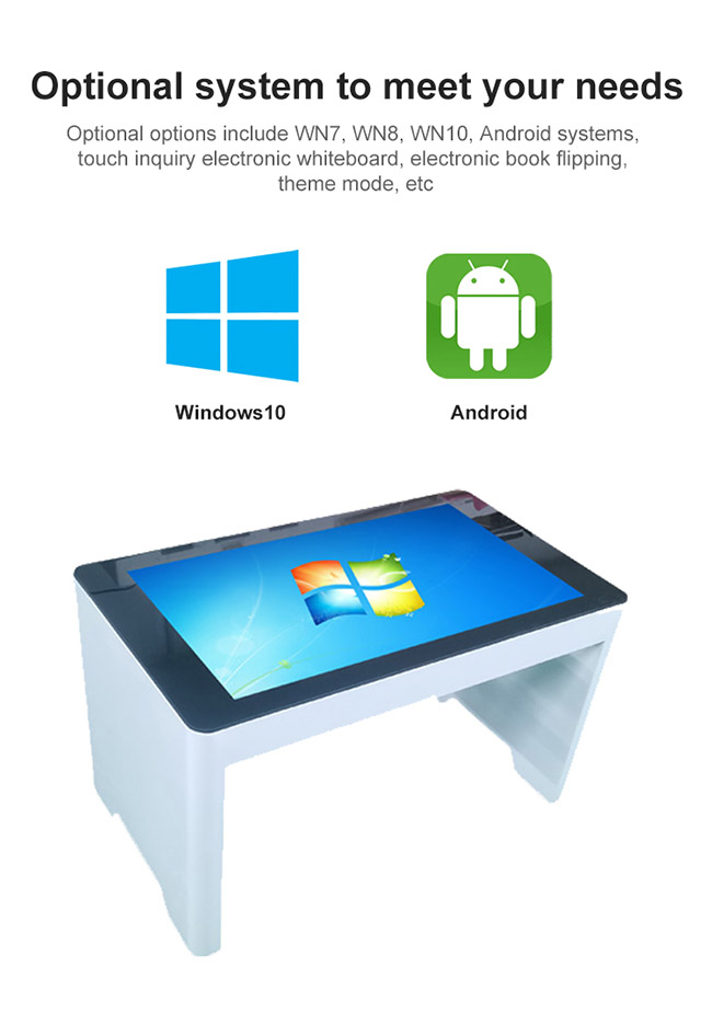 32 Inch Indoor Interactive Smart Touch Screen Coffee Table For Entertainment Industrial PC
