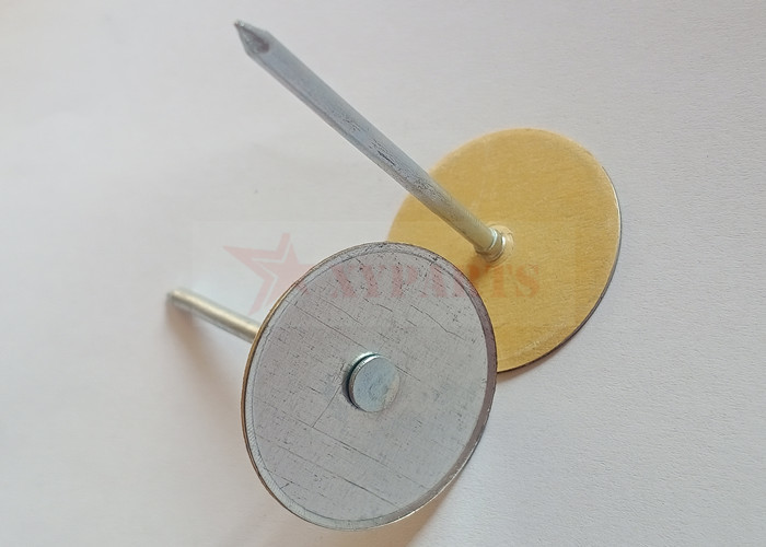 Galvanized Steel 2" Cup Head Pins With Paper Washer For Securing Insulation