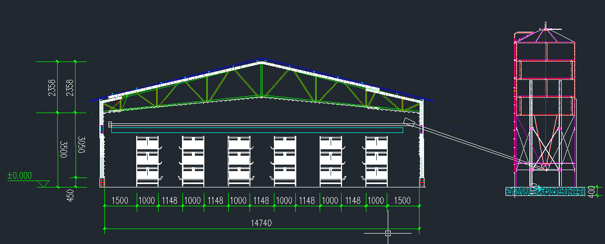 Galvanized Sheet Livestock Farm House Steel Structure Breeder Chicken Houses