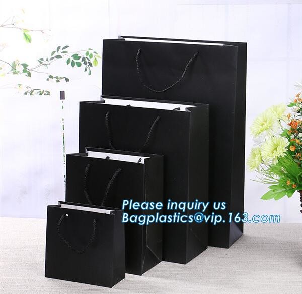 Luxury paper bags with handles Different Sizes,250gsm art paper shopping carrier bag custom printing with handle rope