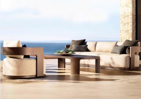 High End Nordic Style Rust-proof Aluminum Sofa Set For Outdoor Villa Resort