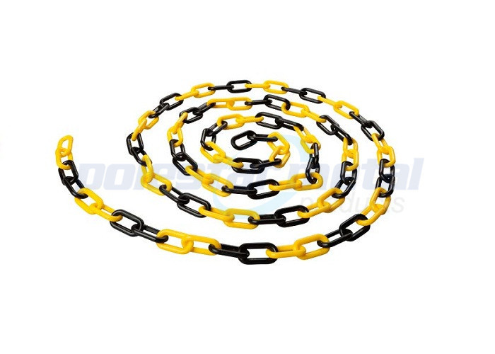 Anti - UV Black Yellow Plastic Safety Chain 3mm Diameter For Parking