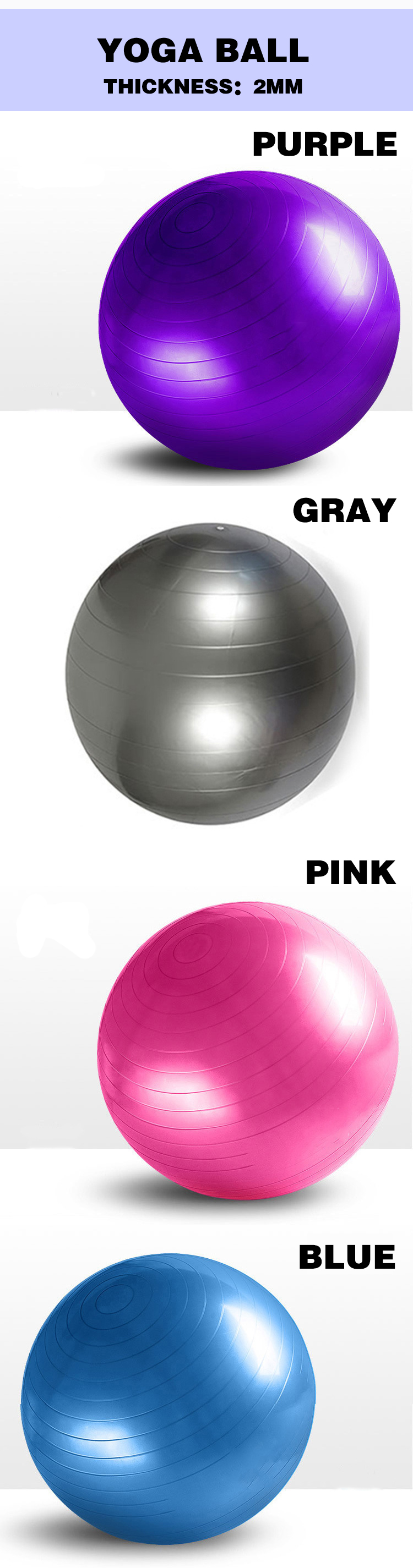 Gym Exercise Eco Friendly Yoga Ball Balance PVC Yoga Ball