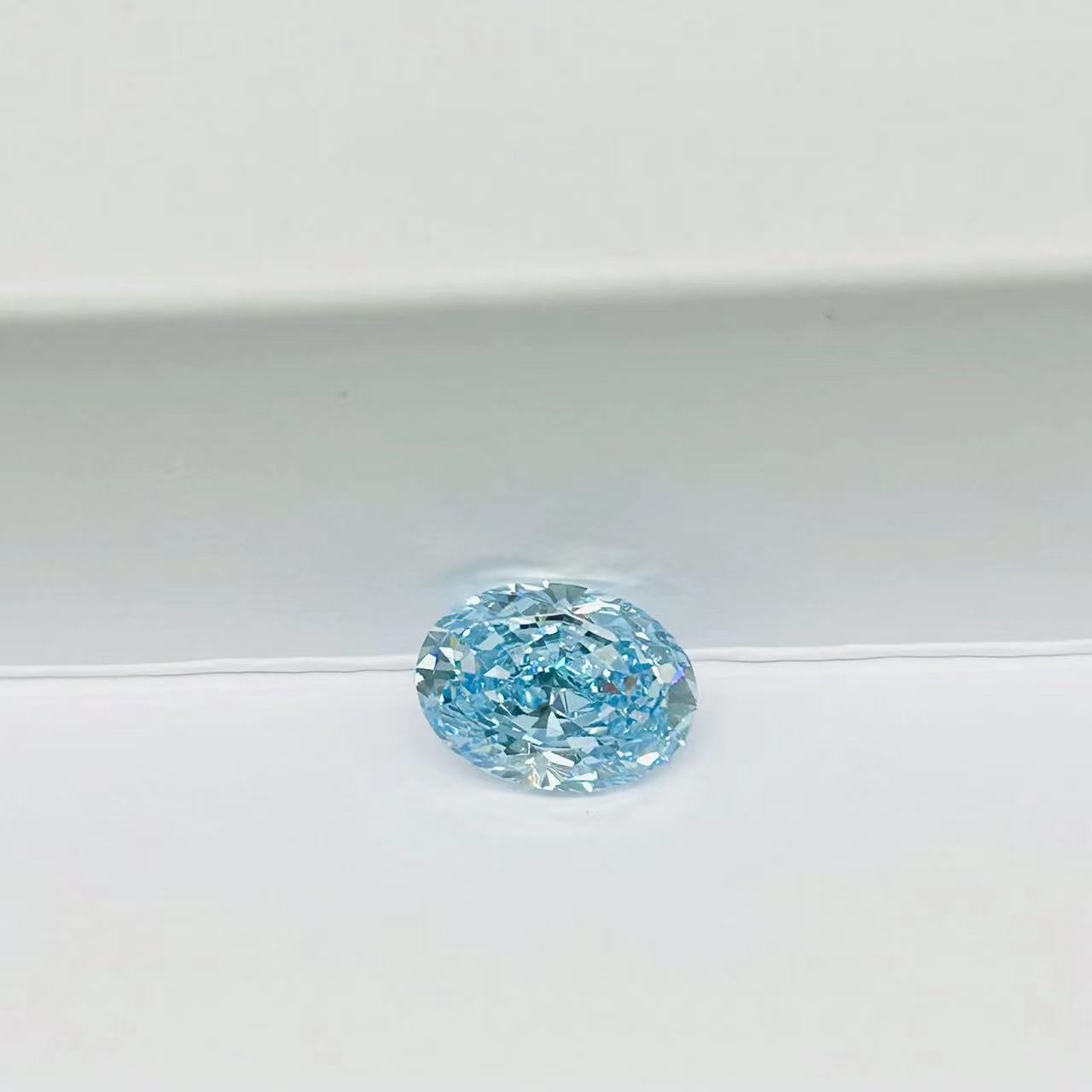 ZKZ Diamonds 1 Carat Size Oval Loose Lab Grown Blue Diamonds VVS2