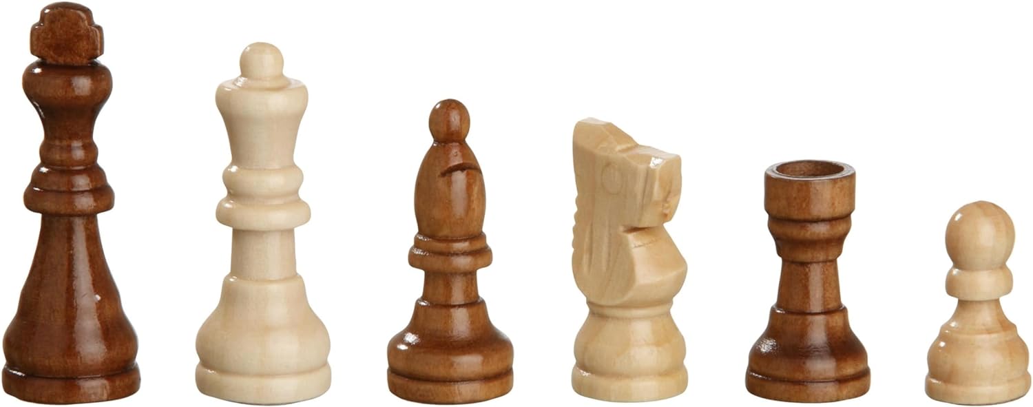 Premium Wooden Board Game with a Portable Wood Case and Secure Storage for Pieces