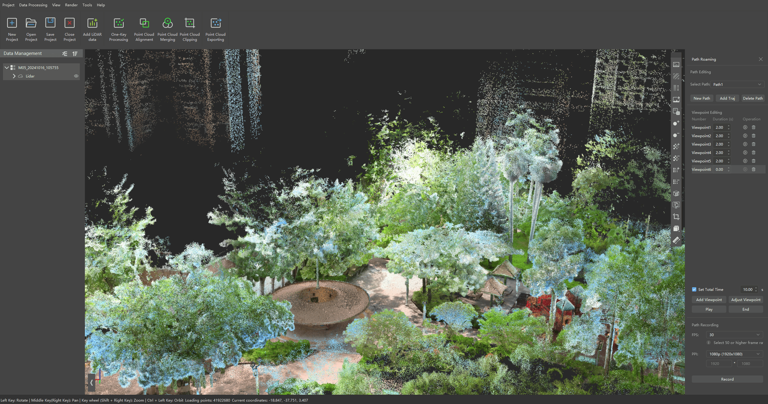 Point Cloud Process Software For Handheld SLAM Laser Scanner
