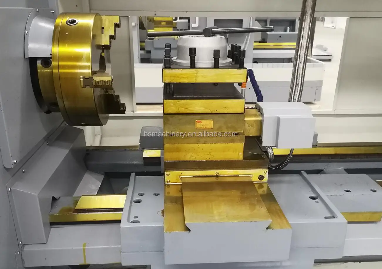 Hard Guideway Spindle Bore 52mm Horizontal Flat Bed Cnc Lathe Machine