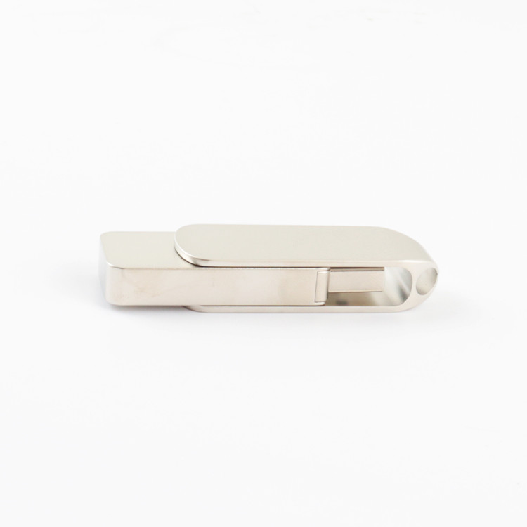 Metal Matt Silver Color 360 Degree Twist USB Drive Uploading Data Free