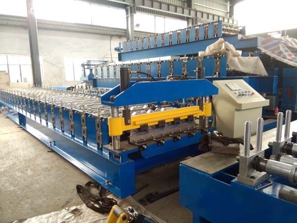 Corrugated Roof Panel Roll Forming Machine High Speed Color Coated With Auto Stacker