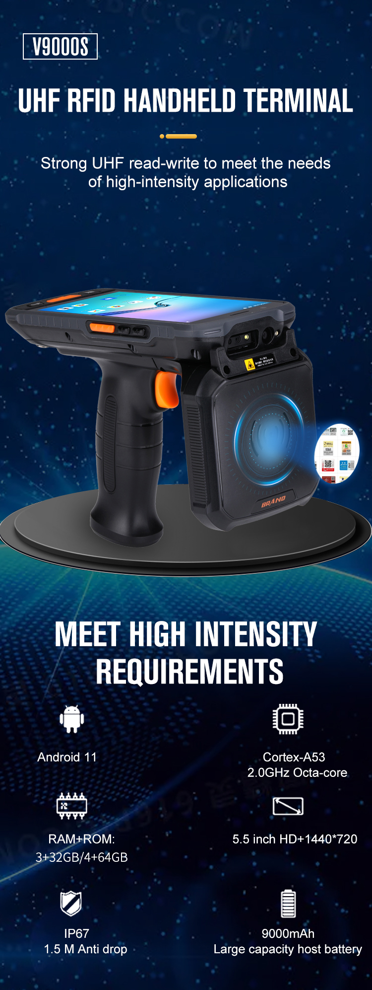 New Arrival Android Qr Code Pda Scanner NFC QR Code Scanning Industrial Rugged Pda Barcode Scanner