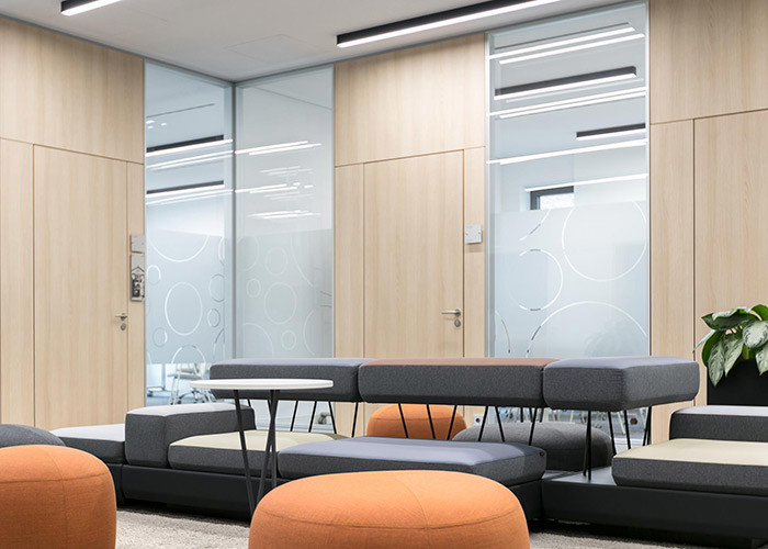 pre-fabricated Fast delivery glazed partition wall for commerial room indoor office temperature glass