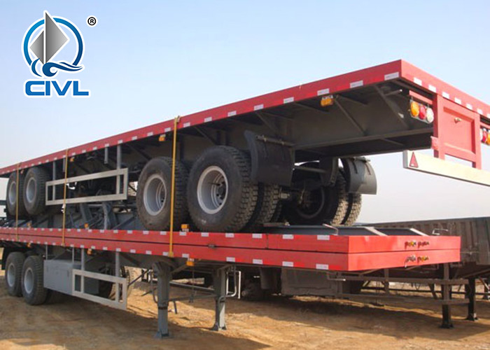 New 40 Feets 3 Axles Trailer Flatbed Container Semi Trailer Trucks Heavy Duty Flatbed Trailer