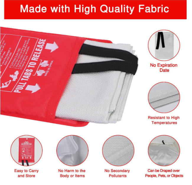 Emergency Fire Fiberglass Blanket Heat Resistant for Home and School