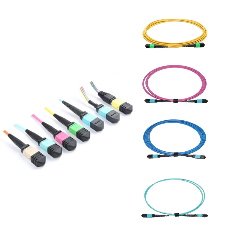 Fiber Optic Patch Cord 1M LC OM3 / OM4 8 / 12 / 24f G657A1 MPO / MTP