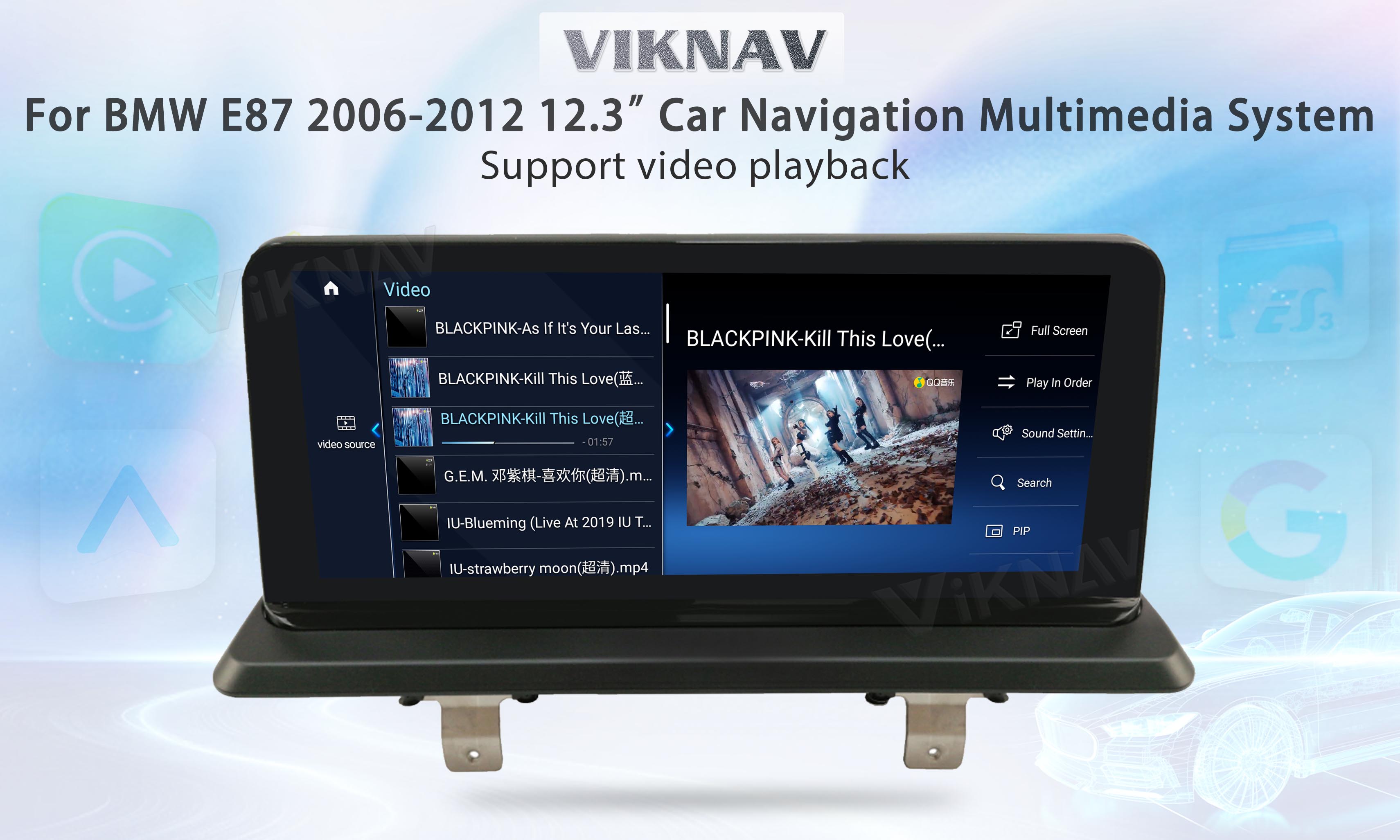 Viknav 12.3 inch Car Radio For BMW 1 Series E87 2006-2012 CIC System Navigation with screen DVD Multimedia 128GB