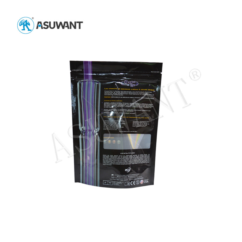 10 Colors Stand Up Resealable Bags PE PET VMPET Material With Power Zipper / U Notch