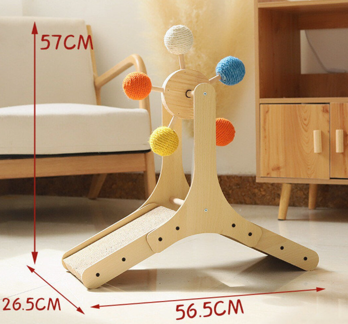 Solid Wood Cat Scratch Wear-resistant Shavings Big Turntable Pet Toys Cat Toy