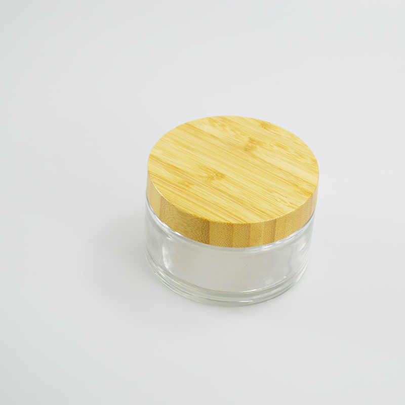 200g Glass Cream Jar With Bamboo Lid for Product Body Butter in any color you want
