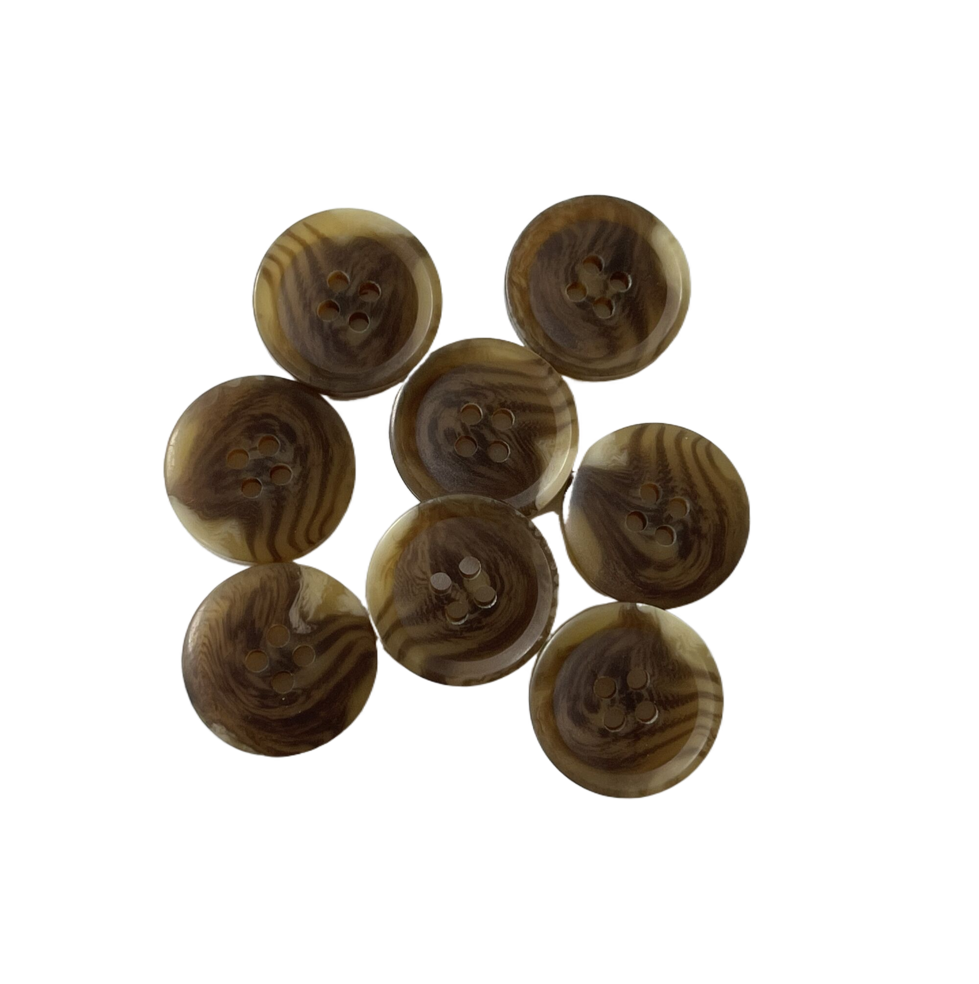 Resin Eco Friendly Polyester Fake Horn Buttons In 22L Deep Brown 4 Holes