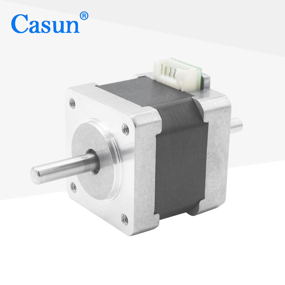 1.8 Degree NEMA 14 Stepper Motor Dual Shaft 0.15N.m 4 Wires For Surveillance Camera