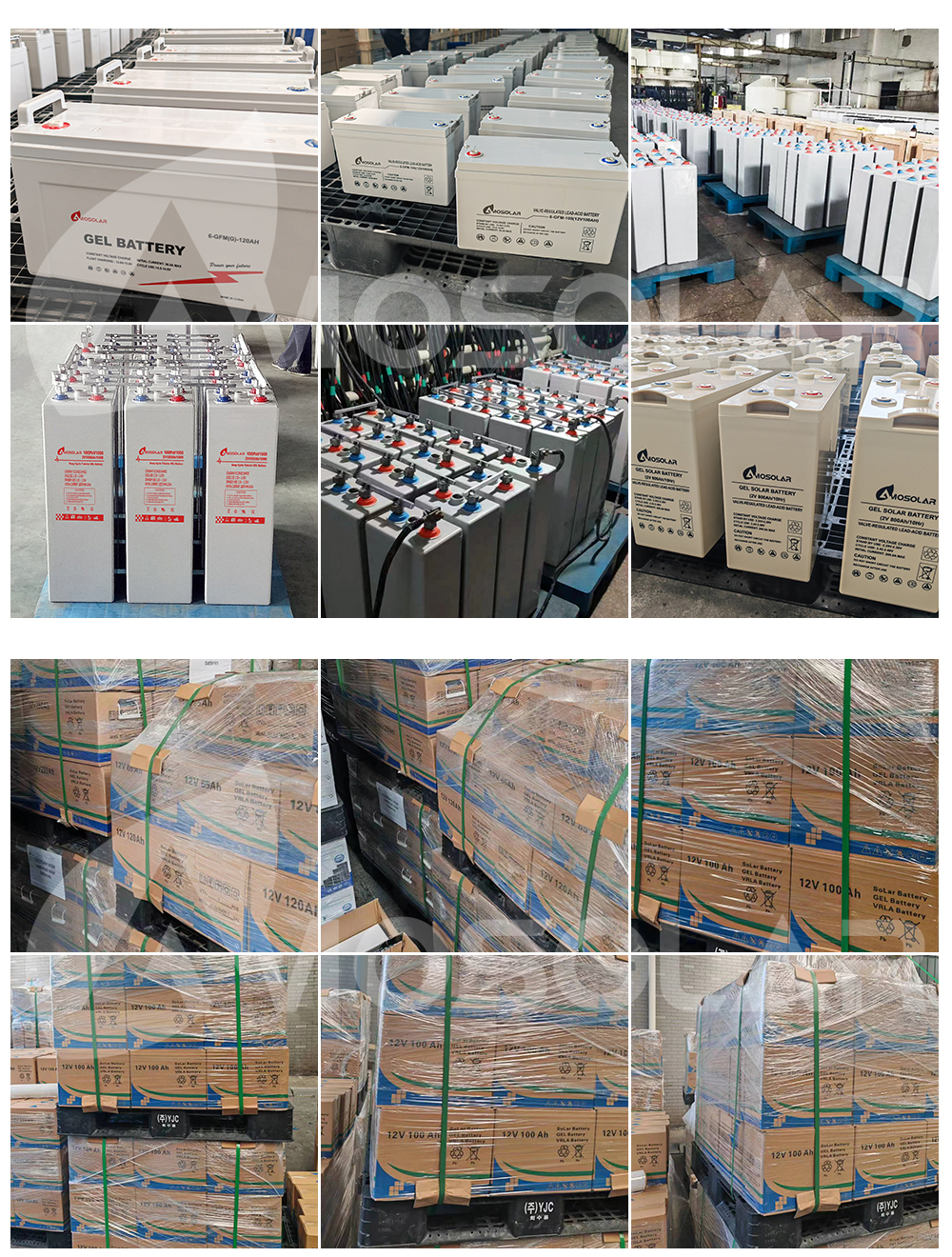 Amosolar Gel Solar Storage Battery 12V 150Ah 200Ah for House Room Temperature Storage