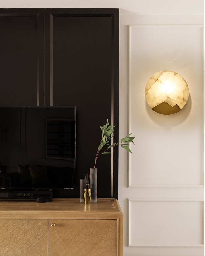 High quality european style modern indoor wall lamp for living room marble copper lamp