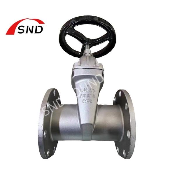 DIN Handwheel Flange Stainless Steel Gate Valve Non Rising Stem seated CF8M