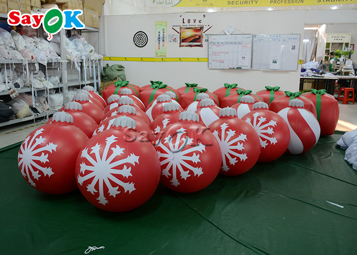 1.2m Red Inflatable Snowflake Ball Festival Christmas Yard Decoration