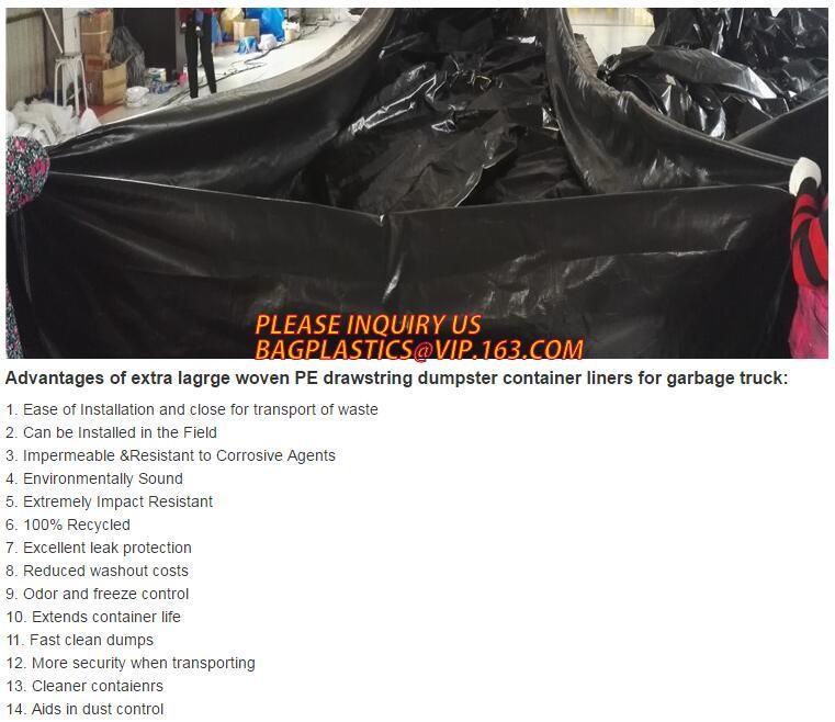 Extra Lagrge Woven Drawstring Dumpster Container 20 Yard Drawstring Black Dumpster Container Liners For Bagplastics