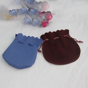 Apple Packing multi Colors 8.5x9.5cm Custom Drawstring Pouch with round bottom