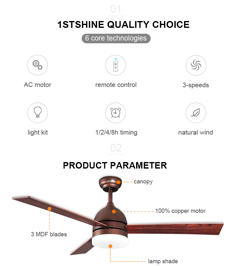 Non-Electric 360 Degree Wall Mini Ceiling Fan Remote Control Simple Design No Dimmer