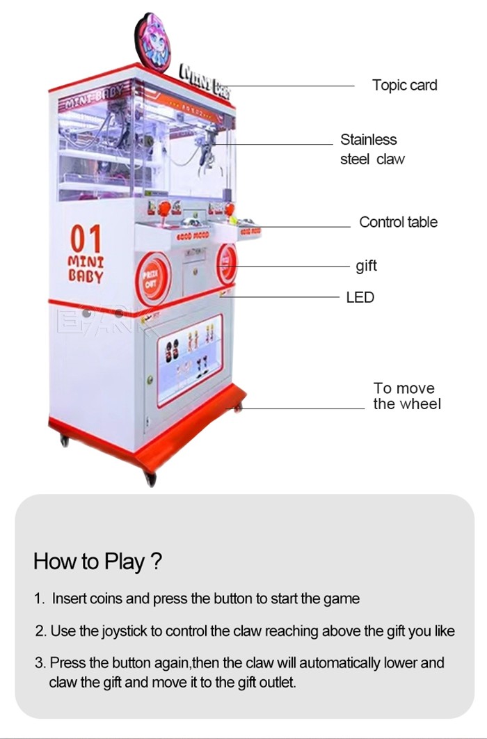 Coin Operated Mini Baby 2 People Hot Popular Arcade Game Claw Machine
