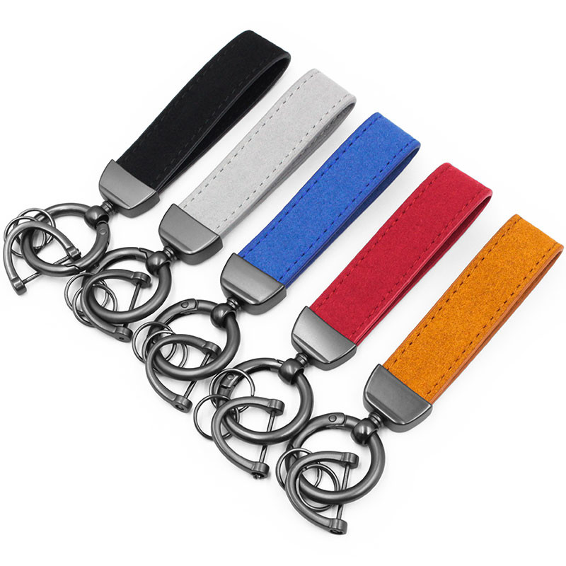 Custom Bulk Car Leather Keychain Zinc Alloy Metal Letterpress Printing