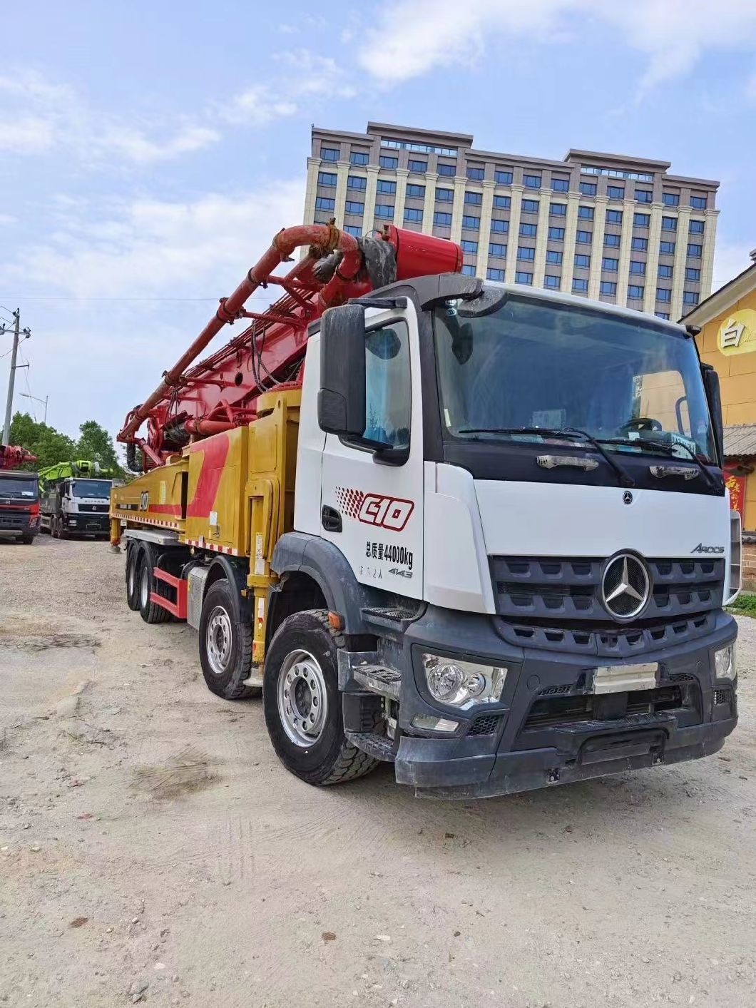 2020 Top Condition 95% Near New Sy Concrete Pump Batching Plant Mercedes Benz Chassis Mounted Concrete Beton Pump