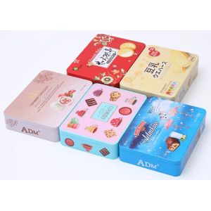  Medium Rectangular Candy Sweet Mooncake Cookie Tin Cans Manufactures