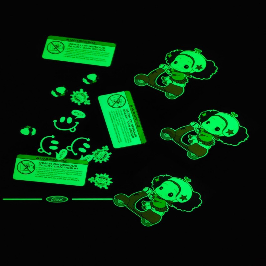 Printable Fluorescent Glow In The Dark Logo Sticker For Bag