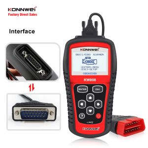 OBDII EOBD CAN 2.8" TFT Auto Code Reader KONNWEI KW808 with One-click I/M