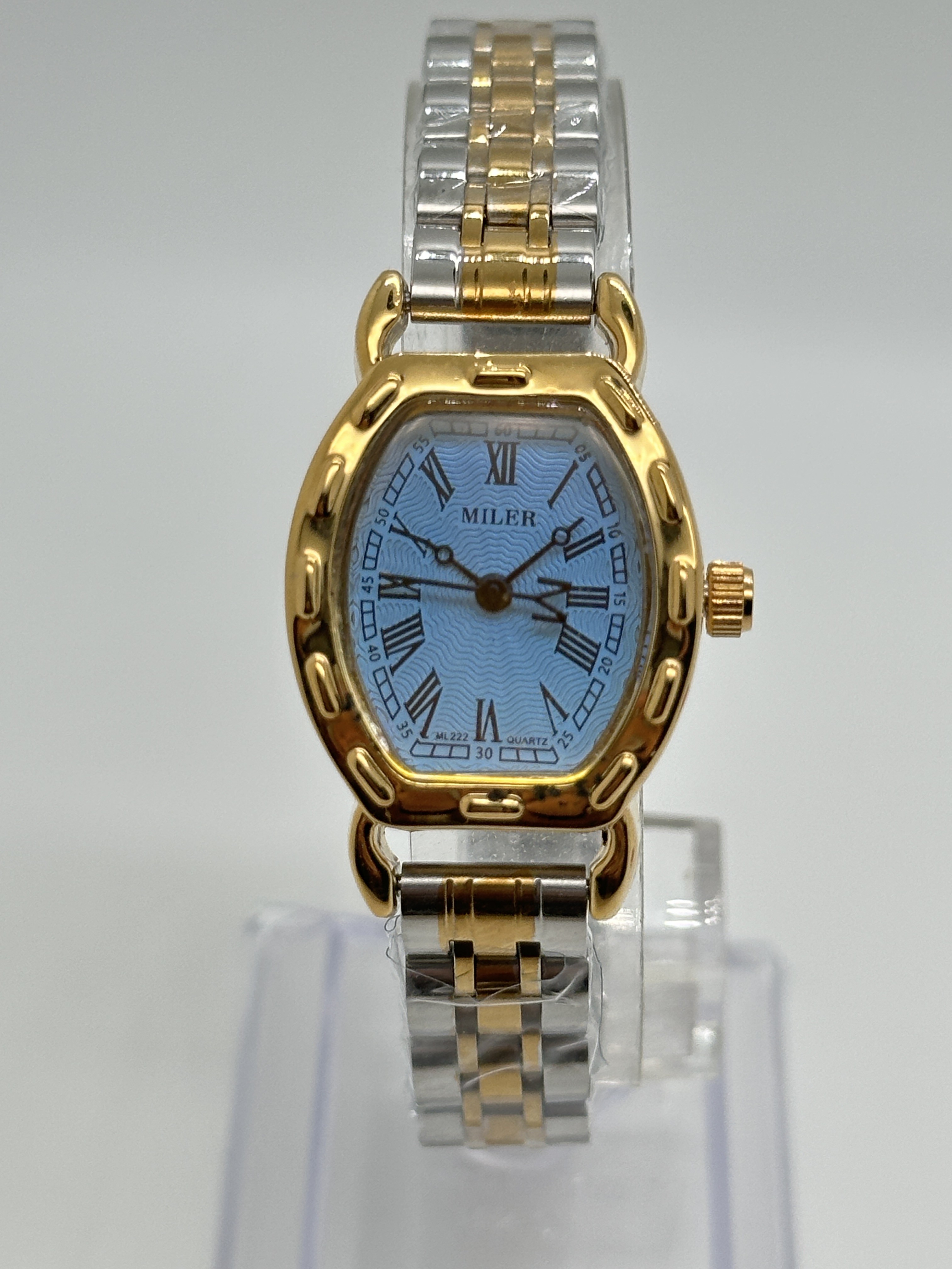 Oval Dial Stainless Steel Strap Watch With Luminous Hands And Date Display