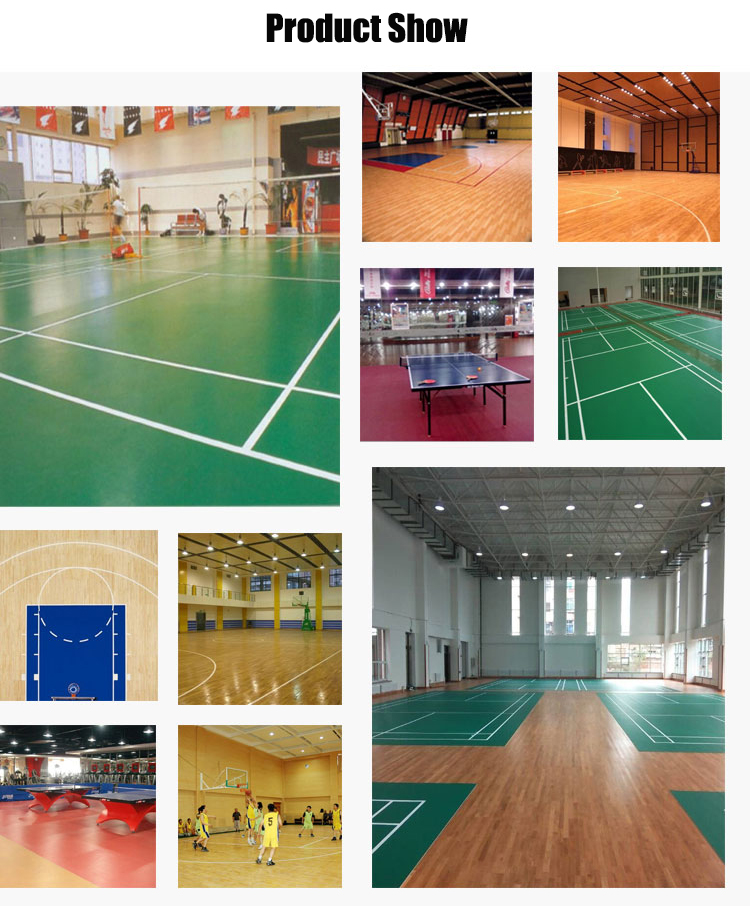 Waterproof Indoor PVC Pickleball Court Vinyl Flooring Roll with More Than 600 Colors